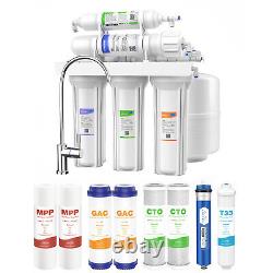 Filtre 5 Étapes D'eau Potable Système D'osmose Inverse Purificateur + Extra 8 Filtres