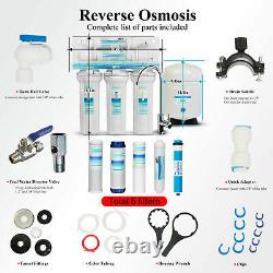 Geekpure 5 Stage Undersink Reverse Osmosis Ro System Filtre À Eau Potable 75gpd
