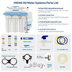 Hikins 5 Étapes Système D'osmose Inverse 125g Sous L'évier De Filtration D'eau Ro
