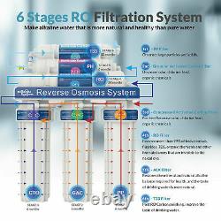 Robinet Filtre D'eau Purificateur Système 100gpd 6 Étapes Alkaline Osmose Inverse T1/2