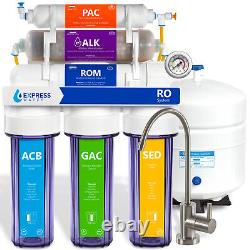 Système De Filtration D'eau Inverse D'osmose Alcaline Transparent Ro Avec Jauge 100 Gpd