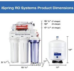 Système De Filtration D'eau Osmose Inverse Ispring Rcc7ak-uv 75 Gpd Uv Alcaline Nouveau