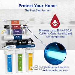 Système De Filtration D'eau Par Osmose Alcalin Ultraviolet Alcalin Avec Pompe 100 Gpd