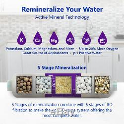Système De Filtration D'eau Par Osmose Alcaline Claire Ro Avec Jauge 100 Gpd
