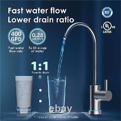 Système De Filtration D'eau Par Osmose Inverse De Goutte D'eau, Sans Réservoir, 400gpd, Robinet Intelligent