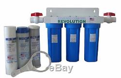 Système De Filtration De L'eau En 3 Étapes Whole House, 3/4 Ports Avec 2 Vannes Et 3 Supplémentaires