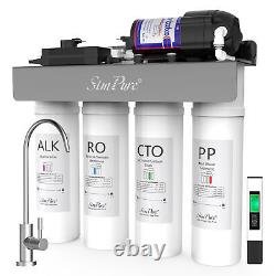 Système d'eau par osmose inverse SimPure WP2-400GPD UV Alcalin pH+ avec compteur TDS et pH LCD