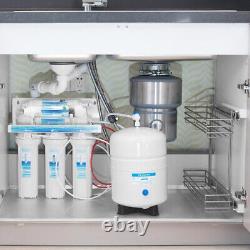 Système d'eau potable à osmose inverse avancée en 6 étapes avec filtre alcalin 75GPD