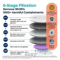 Système d'osmose inverse Bluevua RO100ROPOT-UV Filtre à eau de comptoir 6 étapes NOUVEAU