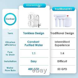 Système d'osmose inverse Waterdrop G2, système de filtre à eau RO sans réservoir à 7 étages, blanc