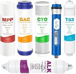 Système d'osmose inverse alcaline 6 étapes de 75 GPD pour la consommation d'eau avec remplacement de 6 filtres à eau.