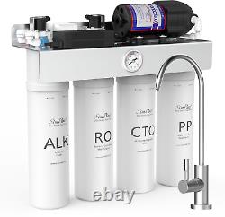 Système de filtration d'eau SimPure T1-400 GPD UV sans réservoir à osmose inverse alcaline RO