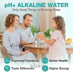 Système de filtration d'eau alcaline pH+ à osmose inverse UV 8 étapes T1-400 GPD + 7 filtres