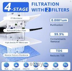 Système de filtration d'eau par osmose inverse (1000 GPD noir) Purificateur d'eau sous l'évier