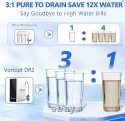 Système de filtration d'eau par osmose inverse (1000 GPD noir) Purificateur d'eau sous l'évier