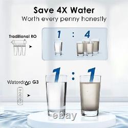 Système de filtration d'eau par osmose inverse Waterdrop G3, avec robinet à affichage intelligent.