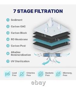 Système de filtration d'eau par osmose inverse sous évier NU Aqua 100GPD à 7 étapes