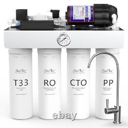 Système de filtration d'eau potable à osmose inverse UV sans réservoir à 5 étages T1-400 GPD