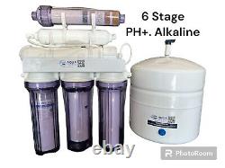 Système de filtration d'eau potable à osmose inverse avec pH alcalin de 6 étapes, débit de 50 GPD