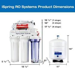 Système de filtration inverse par osmose inverse RO à 6 étapes sous l'évier avec DI 75GPD