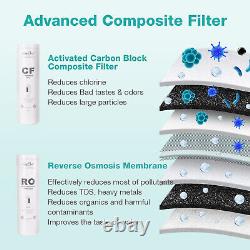 Système de filtre à osmose inverse de comptoir à 8 étapes UV RO + Cartouche d'1 an