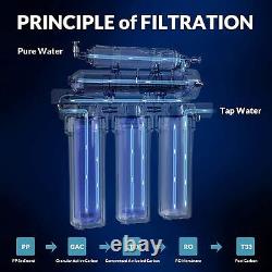 Système de filtre à osmose inverse sous évier 5 étapes 75 GPD purificateur d'eau potable