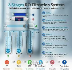 T2-100gpd 6 Étapes Alcaline Ro Osmose Inverse Système De Filtration D'eau Potable