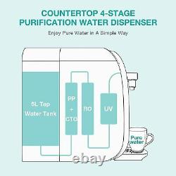 Uv Ro Countertop Système De Filtration D'eau D'osmose Inversée + Filtres Supplémentaires De 1 An